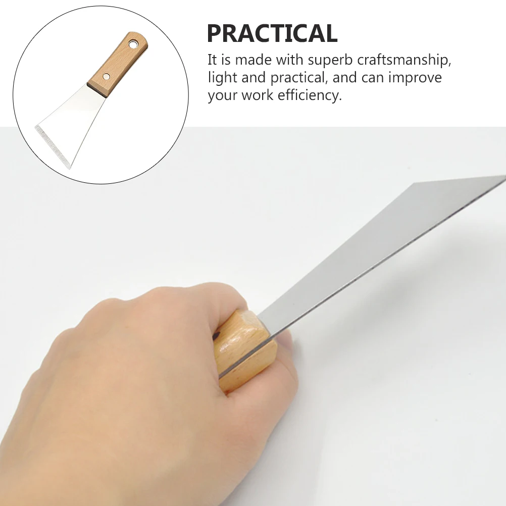 

Inclined Blade Putty Tool Stainless Steel Wood Handle Caulking Removal Paint Plaster Wall Repair Spatula Glass Scraper Portable