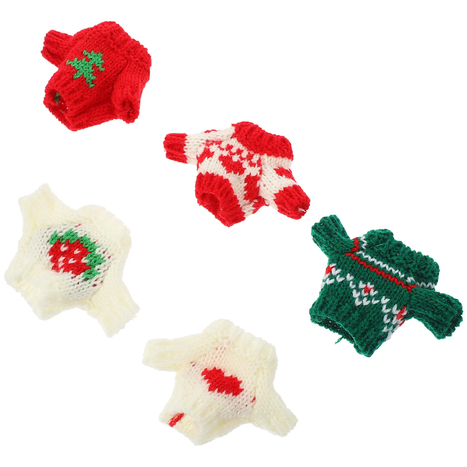 

5Pcs Fashion Decorative Sweaters Winter Outfits Replaceable Clothes Cute Pattern Dress-Up Girl Winter Clothes Outfits