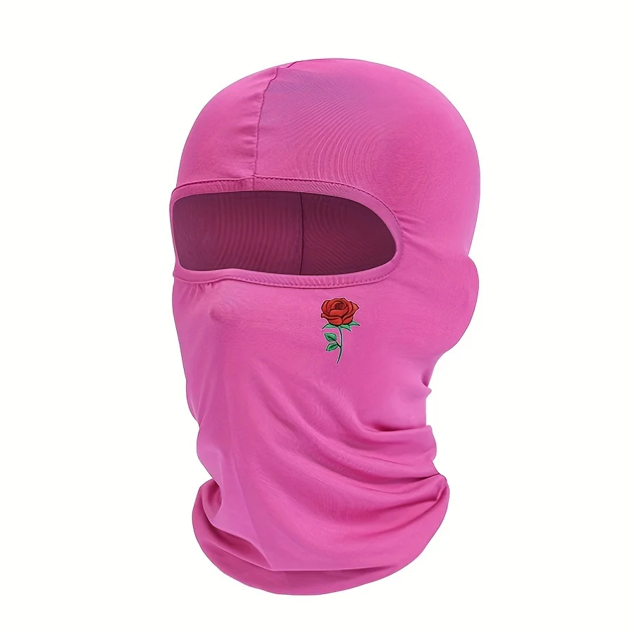 1 pc Rose print outdoor sun protection mask cycling fishing neck guard dustproof balaclava