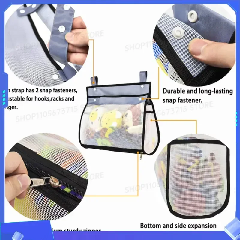 for Bath Toys Storage Bags Mesh Net Bathroom Organizer for Water Toys Wide Open Design Sand Toys Storage Net Bag