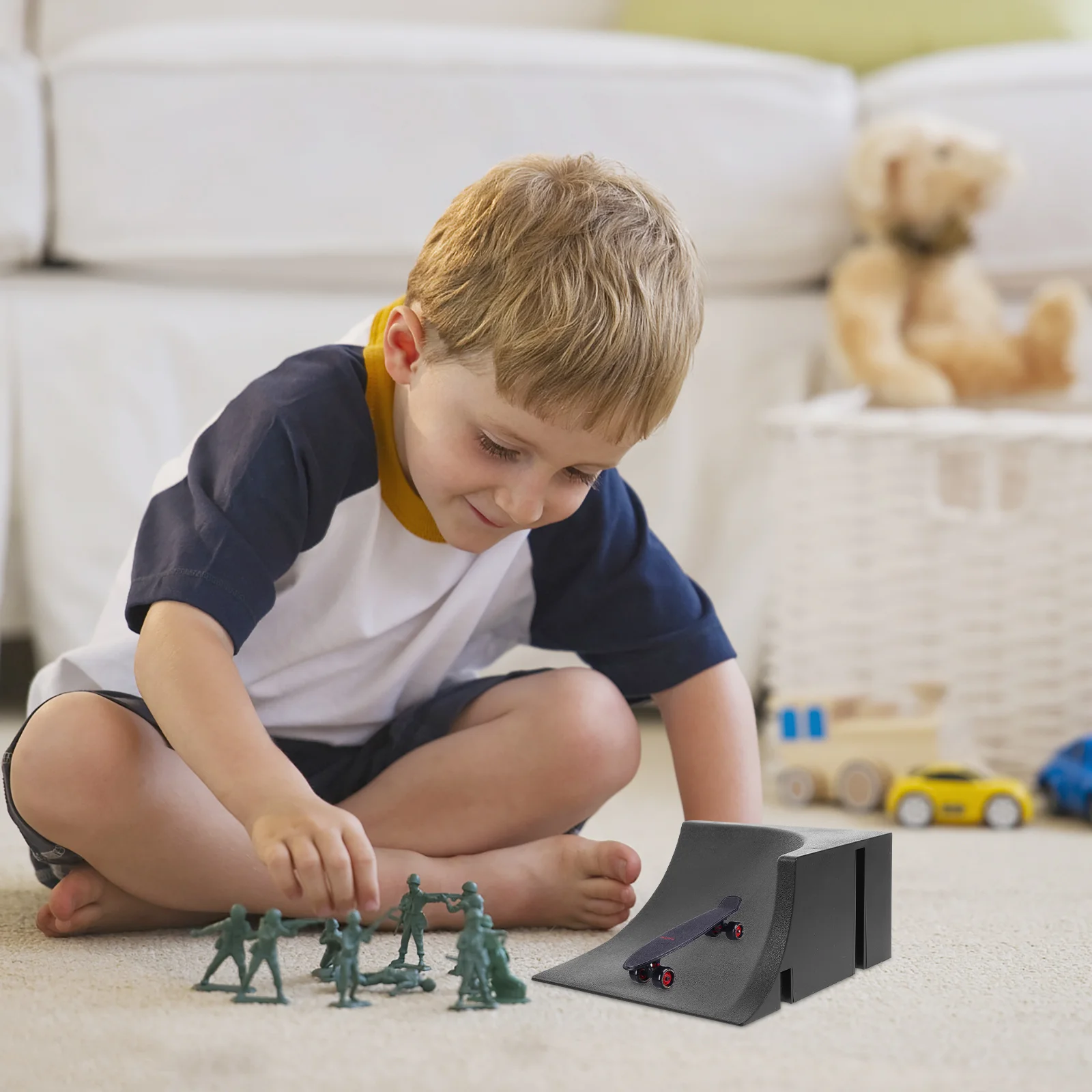 Kit de rampes 1 pièce pour enfants, pièces de parc en plastique, Mini terrain d'entraînement d'obstacles de Skateboard à doigts,
