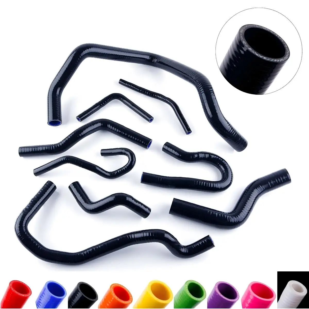 

JN Parts For Honda Civic 1.6L D15 D16 SOHC EG EK 1992-2000 1993 1994 1995 9Pcs coolant Radiator+Heater Silicone Hose pipe Kit