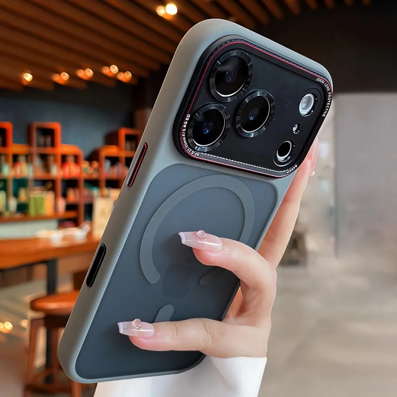 Luxuriöse, matte Handyhülle mit Magnetfunktion für MagSafe, passend für iPhone 18, 16, 15, 17 Pro Max Plus, mit Kameraschutz, stoßfestem Panzer und stoßabsorbierendem Rahmen. – Detail 8
