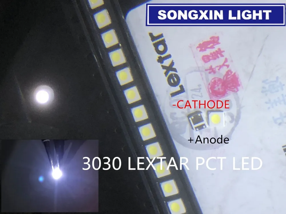 50pcs FOR LEXTAR LED Backlight High Power LED PCT 1.8W 3030 6V Cool white 150-187LM PT30W45 V1 TV Application