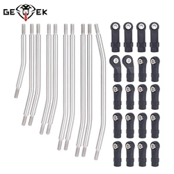 10Pcs Stainless Steel Links Rod Set with Ball End 313/324mm Wheelbase for 1/10 RC Crawler Car Axial SCX10 II 90046 Upgrade Parts