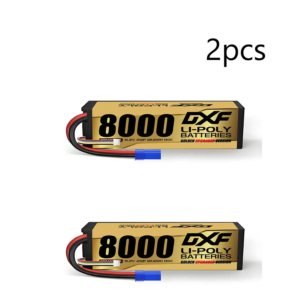 DXF 4S Lipo Batterij 8000mAh 15.2V 130C XT90 Plug Hardcase voor 1/10 Buggy Truggy Offroad Boot Auto Boot Truck RACING Helikopter