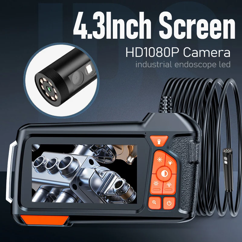 5.5mm Dual-Lens Endoscope Camera 1080P Digital Inspection Camera with 4.3