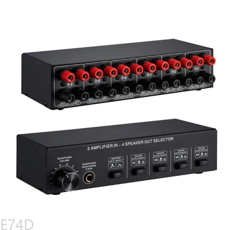 

E74D Switcher Passive Speaker Manual Selector Splitter Box Sharing (2-4)