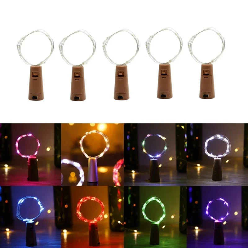 

5PCS/Lot Christmas Led Copper String Light Wine Bottle Cork 1M 2M 3M 10 20 30LEDS Garland Lamp For Party Wedding Decoraction