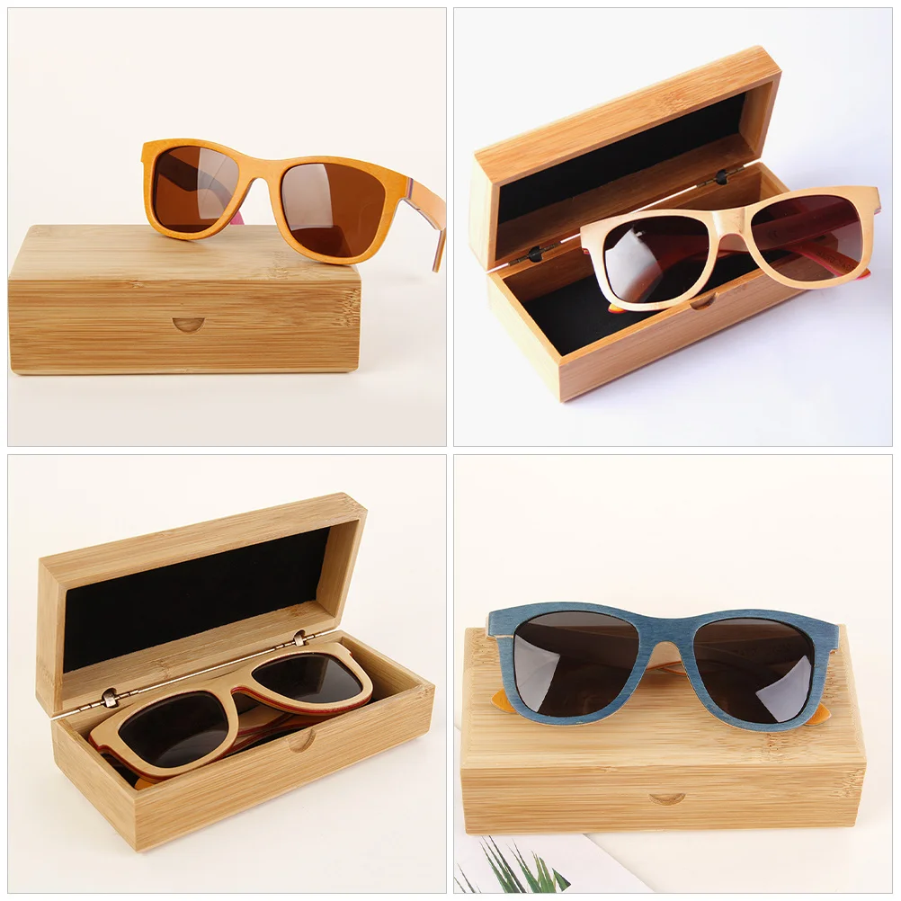 

Simplicity Wooden Glasses Holder Sturdy Shell Impact Absorption Decorative Storage Case Glasses Case Eyeglasses Wooden Box