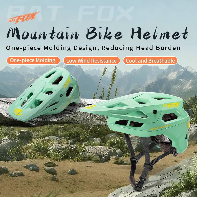 BATFOX Professional Mountain Bike Helmet Ultralight Anti-Impact Cycling Safety Gear Adjustable Comfort Road MTB Bicycle Helmet