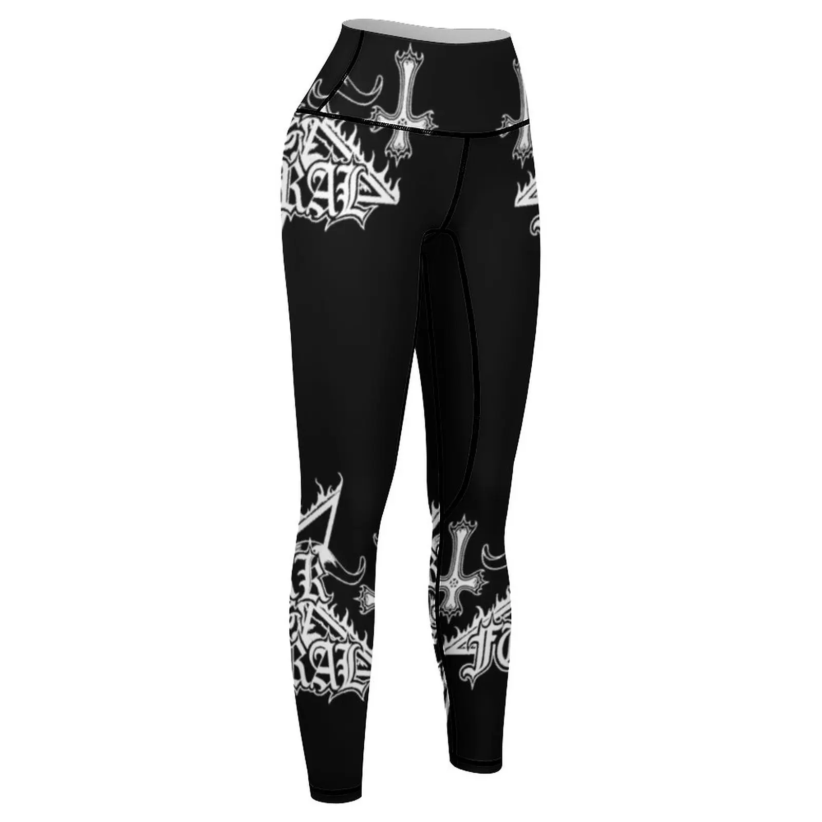 Dark Funeral ( White ) Leggings Training pants legging gym gym's clothing joggers for Womens Leggings image 6