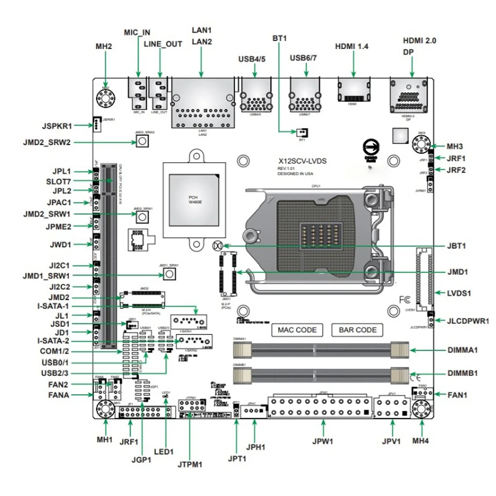 X12SCV-LVDS Server Motherboard For Supermicro ITX NAS SODIMM Support W-1200 High Quality