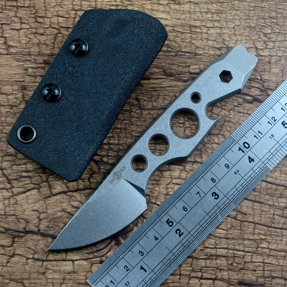 Twosun ts238 multifunktion ales festes Messer d2 stone washed Klinge Kydex Scheide Outdoor Camping Jagd edc Werkzeuge