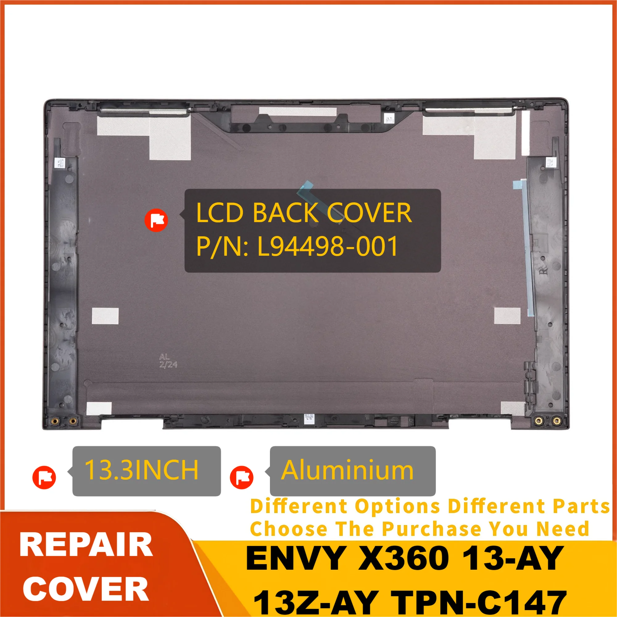 New Case For ENVY X360 13-AY 13Z-AY TPN-C147 LCD Back Cover L94498-001 Replacement Aluminium Brown 13.3Inch