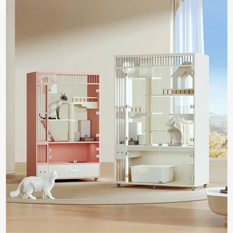 

Роскошная деревянная клетка для кошек, замок мечты, шкаф для кошек, домашний кабинет для домашних животных