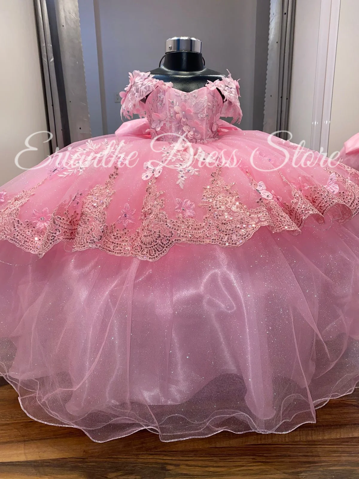 Flower Girl Dress For Wedding Tulle Puffy Applique With Bow Elegant Red Kids Birthday Party First Communion Ball Gowns Custom image 3