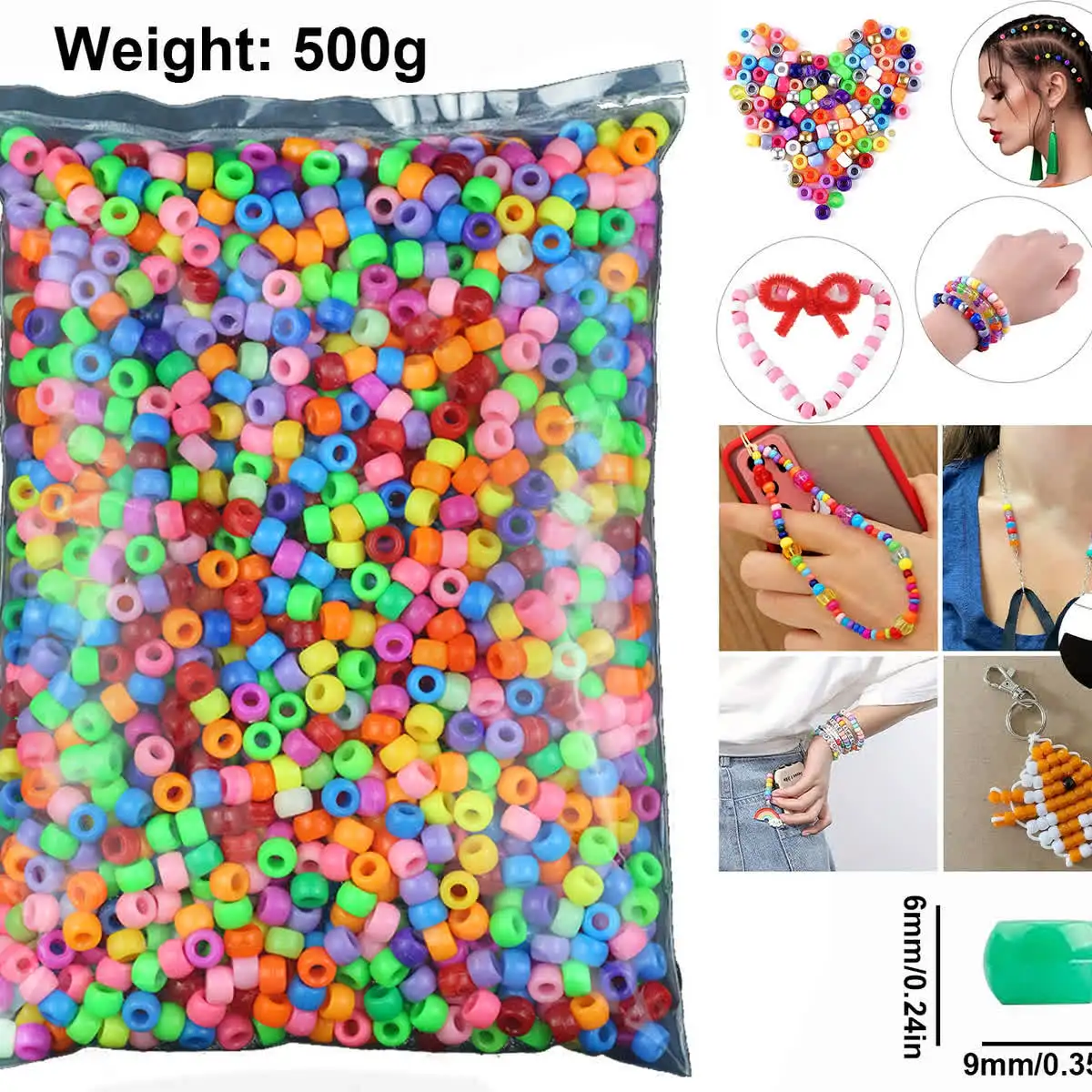 1850 قطعة 6x9 مللي متر بلون كبير حفرة المهر الخرز DIY بها بنفسك صنع المجوهرات للصداقة أساور و ضفائر شعر لوازم الحرفية