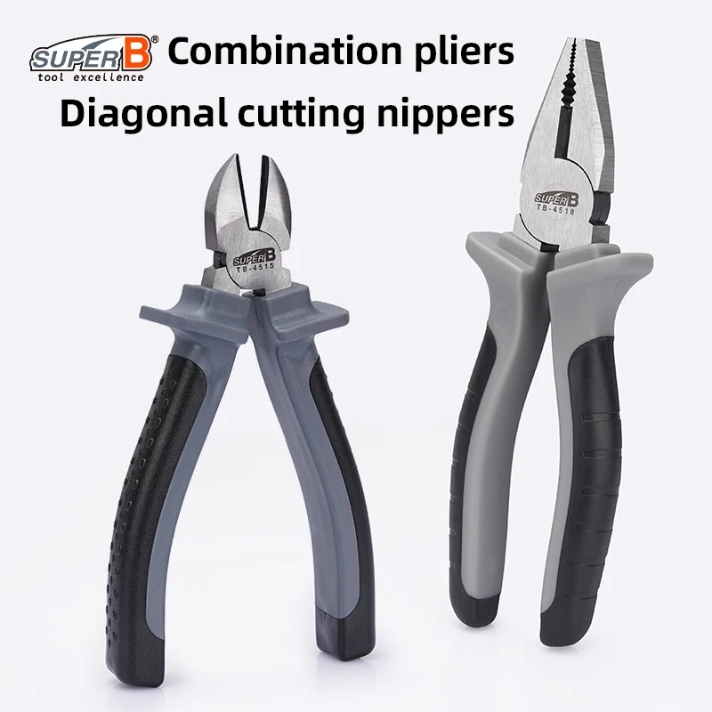 

Super B Bicycle Repair Tool 6" Diagonal Cutting Nippers & 7" Combination Pliers High Grade Steel Forging