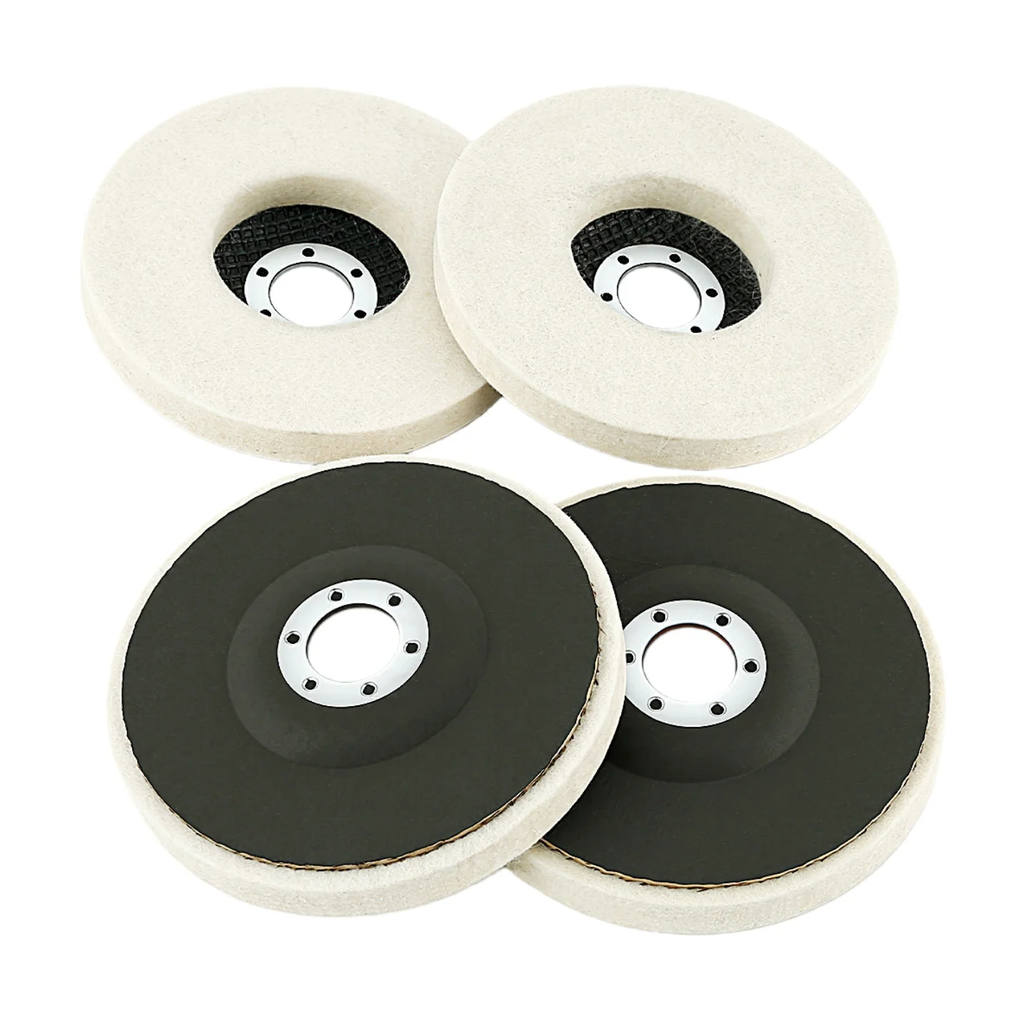 5 Zoll 125mm Woll-Polierscheibe Polierpads Winkelschleifer-Scheibe Filz-Polierscheibe für Metall, Marmor, Glas, Keramik, Metall – Detail 7