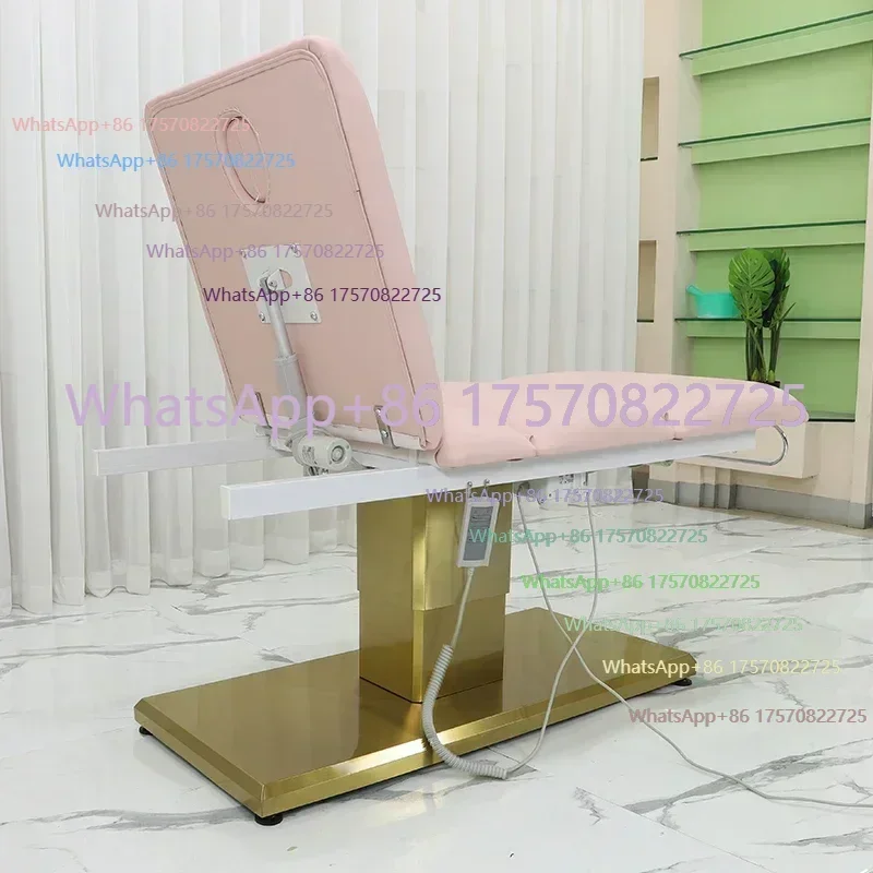 Super Value Factory StoreModern Pink 3 Motors Metal Gold Plated Stainless Steel Base Electric Facial    Salon Bed Spa Massage