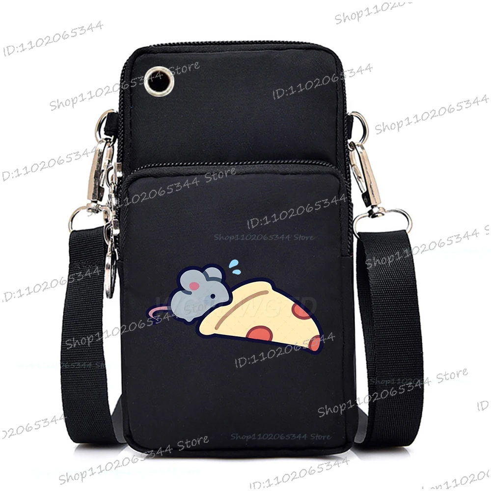 المرأة حقيبة الهاتف المحمول الصغيرة الكرتون ميمي الحيوان نمط محفظة حقيبة يد في سن المراهقة بنين بنات مضحك القطط الاتجاه حقيبة كروسبودي صغيرة #2