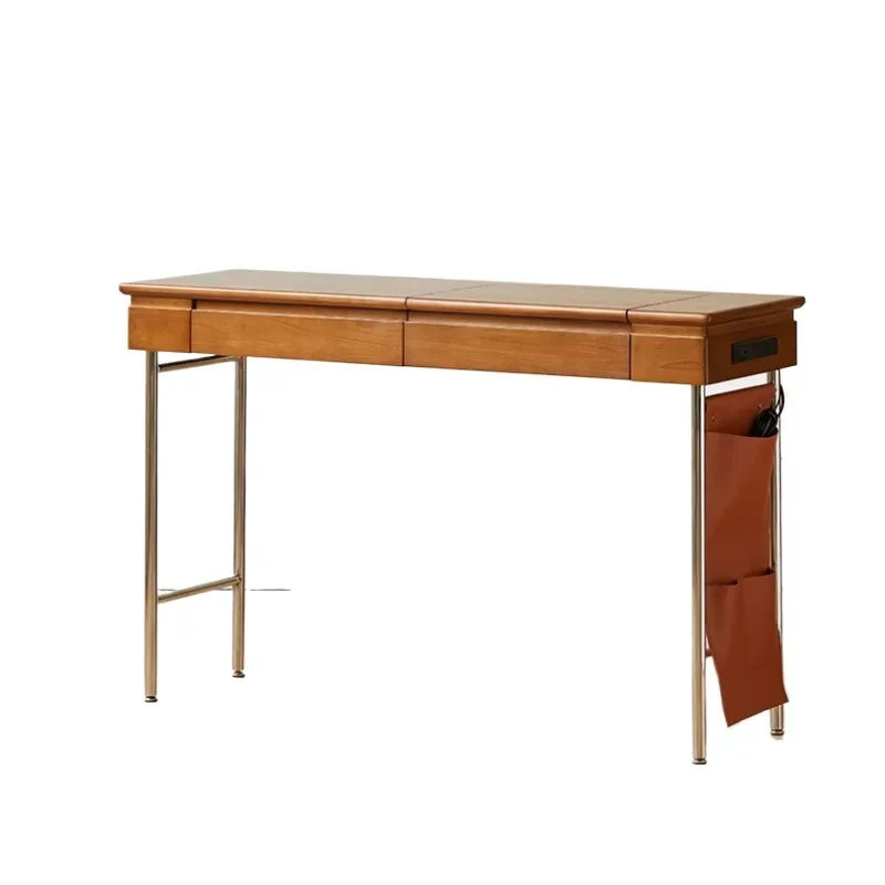 

Retro solid wood desk dresser integrated modern simple bedroom makeup table