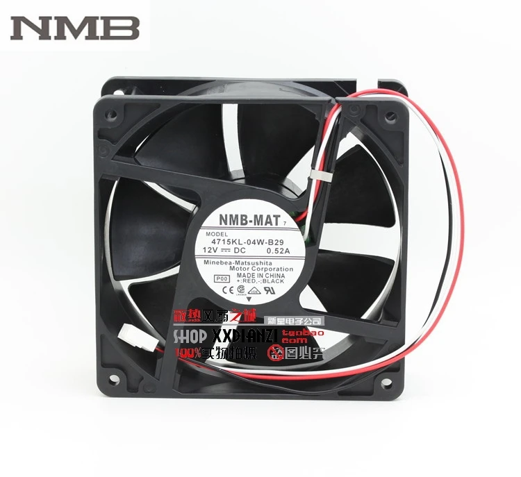 For NMB 4715KL-04W-B29 12038 12cm 120mm DC 12V 0.52A three-wire speed server inverter cooling fan