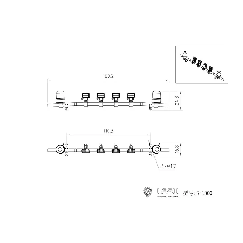 캐빈 천장용 회전등, 조종 장난감 조명, 타미야 RC 자동차, 트랙터, 트럭, 유압 덤프트럭