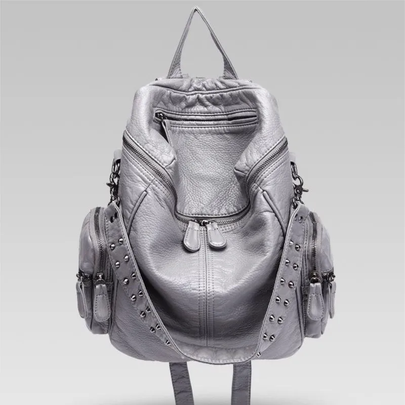 

Retro Hot Girl Studded Y2k Backpack Women Stitching Large Capacity Daypack Ladies Harajuku Solid Color Subculture Mochilas Mujer