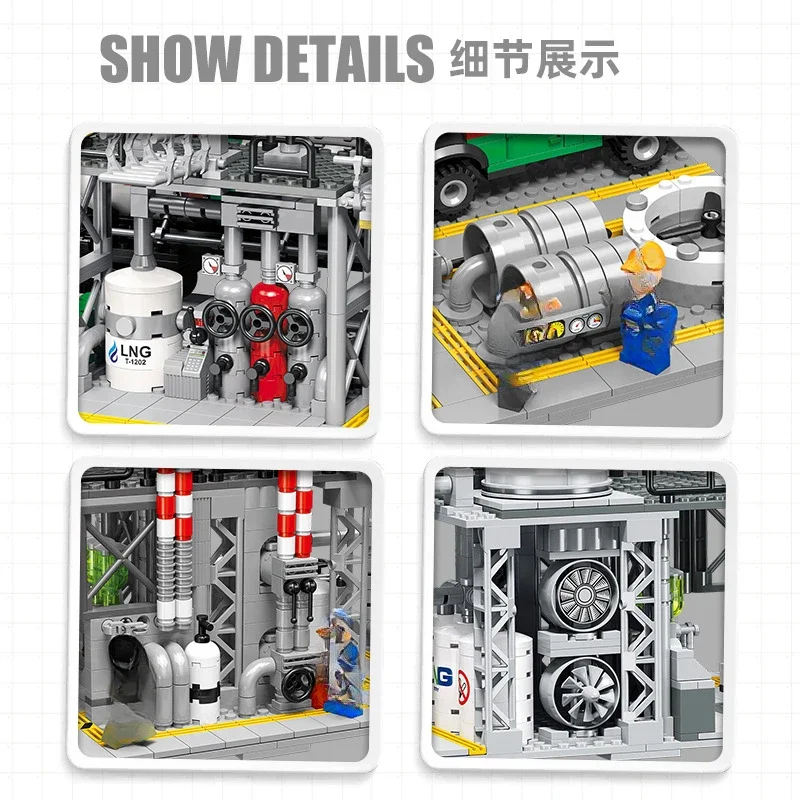 مصنع كيميائي تجميع كتل البناء ، لعب ديي ، نموذج البيت ، هدية ، جديدة #4