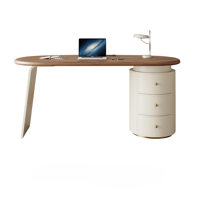 N19 Desk Modern Minimalist Designer Study Home Desk Saddle Leather Light Luxury Computer Desk