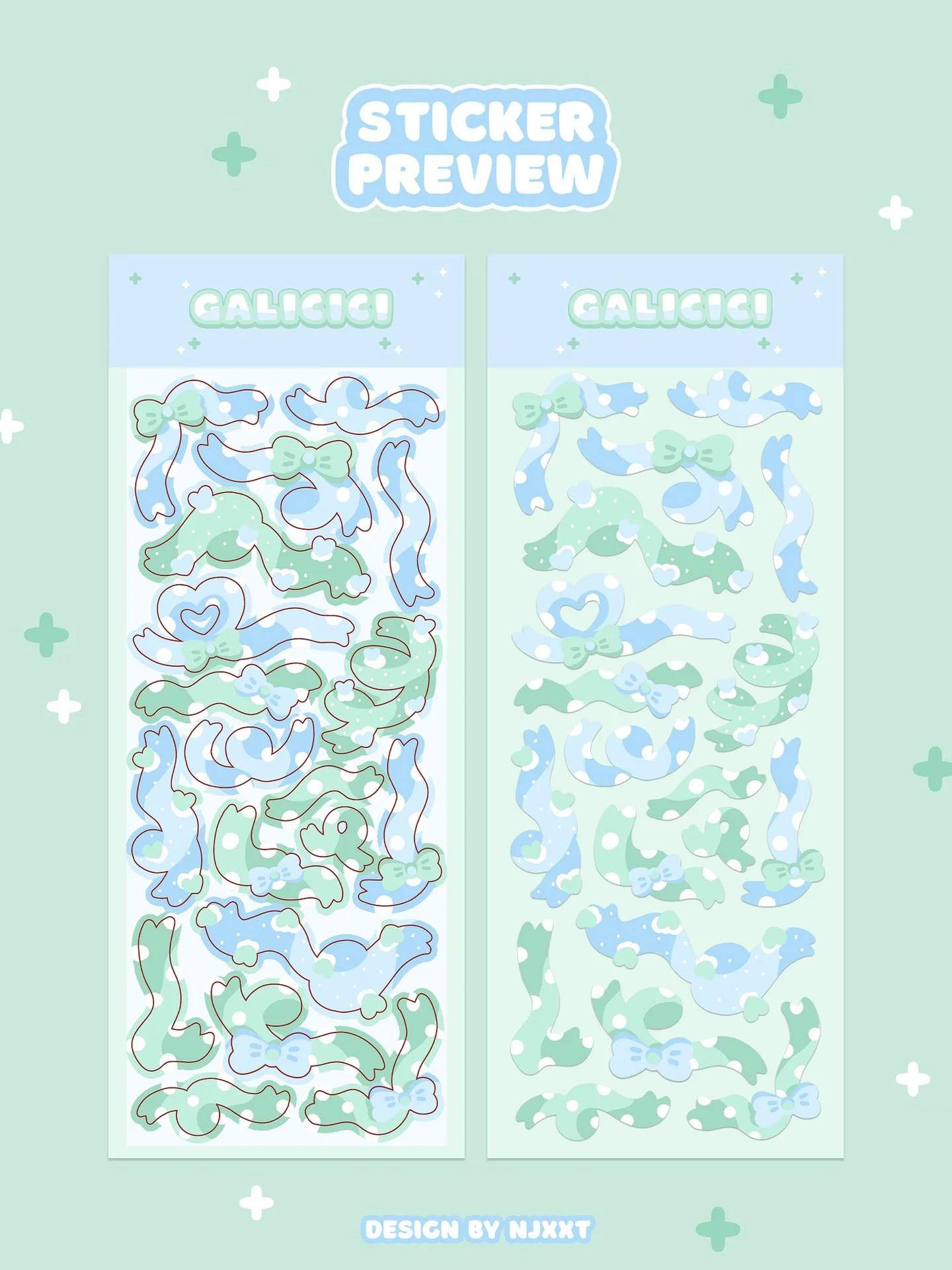 Ribbon creative stickers