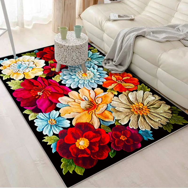 

Nordic Kitchen Mat Bedroom Entrance Doormat Home Hallway Floor Decoration Living Room Carpets Flower Bathroom Non-slip Area Rugs