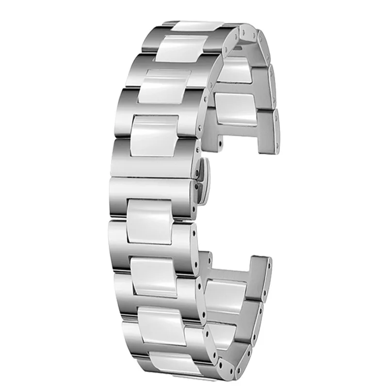 Pasek ceramiczny z karbowanym 20*12mm do zegarka MK damska gwieździste niebo seria Parker MK5896 ceramiczna bransoletka na rękę dla Folli Follie