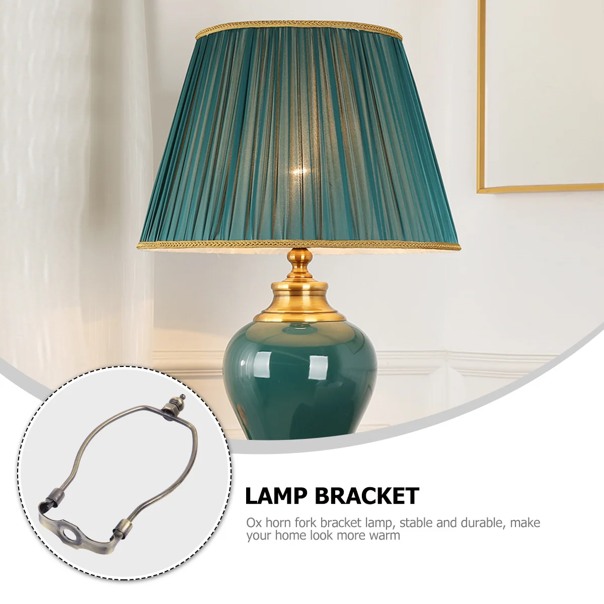 

1Pcs Iron Horn Lamp Bracket 6 Inch Bronze Decorative Home Tool Stable and Durable 10mm Hole Lamp Harp Holder Horn Light Bracket