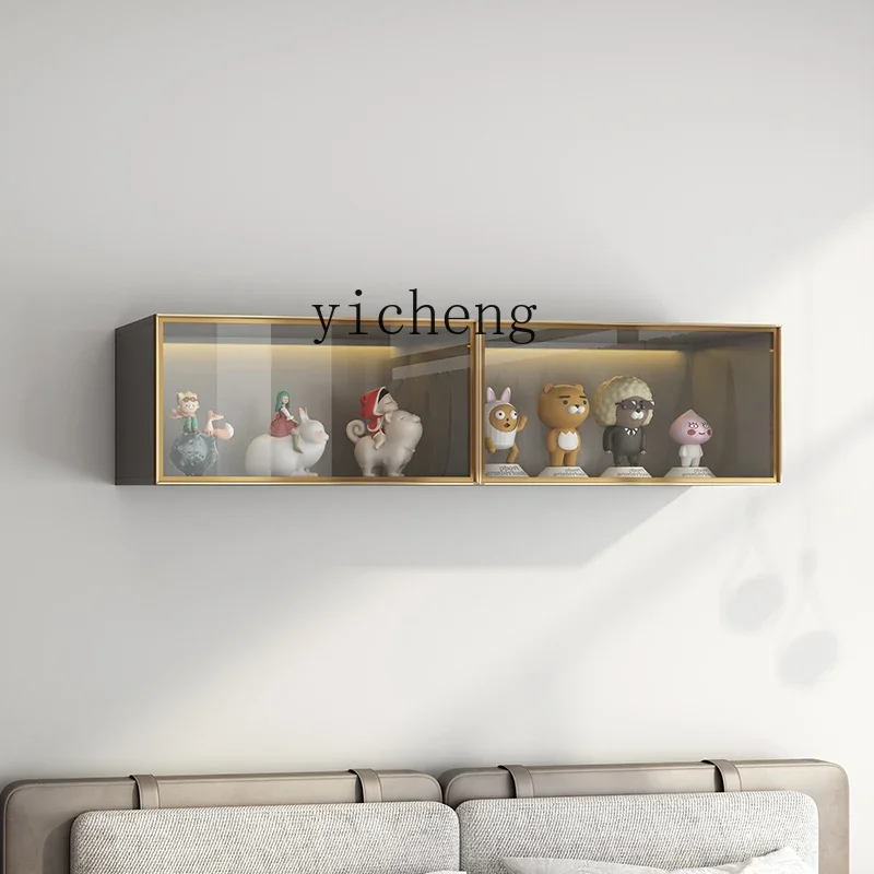 Hand-Made Display Cabinet Wall-Mounted Glass Door Wall Cupboard Lego Toy Storage Box