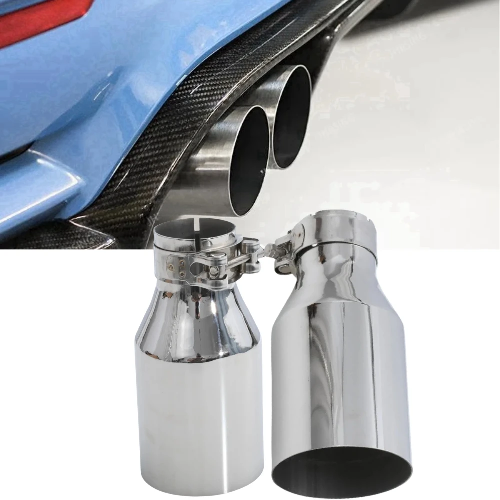 

1 шт., универсальная выхлопная система из нержавеющей стали, концевая труба, автомобильная выхлопная труба, одинарный прямой наконечник глушителя для Mitsubishi Mazad