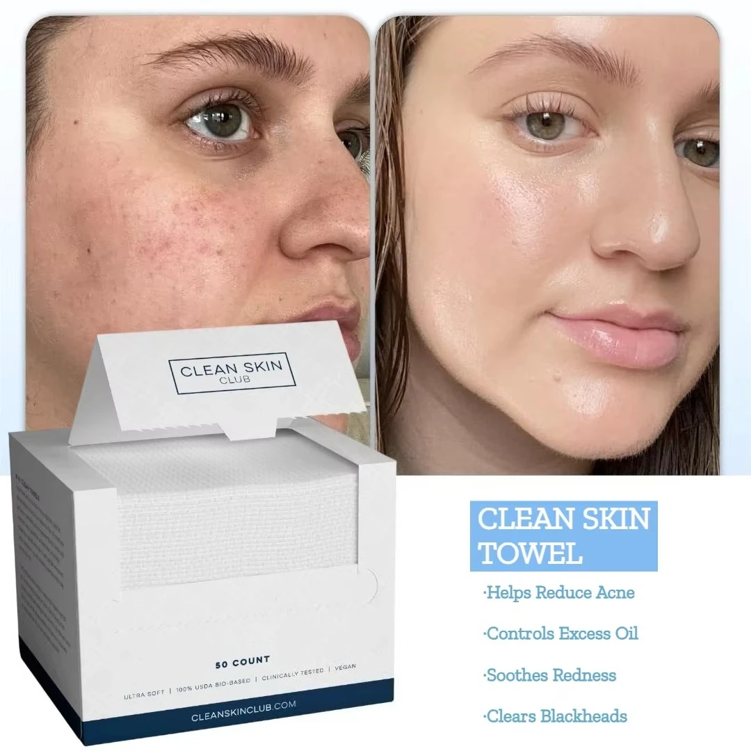 

1/2 коробки одноразового очищающего хлопкового мягкого полотенца для лица - утолщенное 26x30 см, большого размера, универсальное для всех типов кожи, унисекс