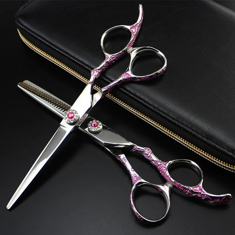 

Professional JP 440c steel 6 '' scissor Pink Rose hair scissors haircut thinning barber cutting shears hairdresser scissors