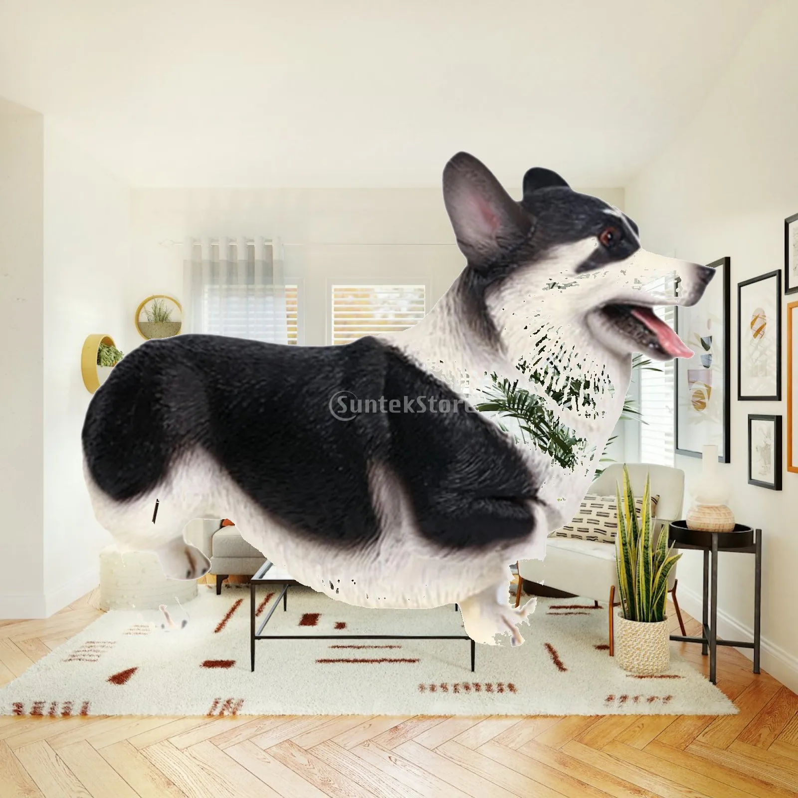 Lifelike Corgi Dog Figurine Miniature Toy for Kids Educational Plastic Animal Figure Car Home Decoration Gift