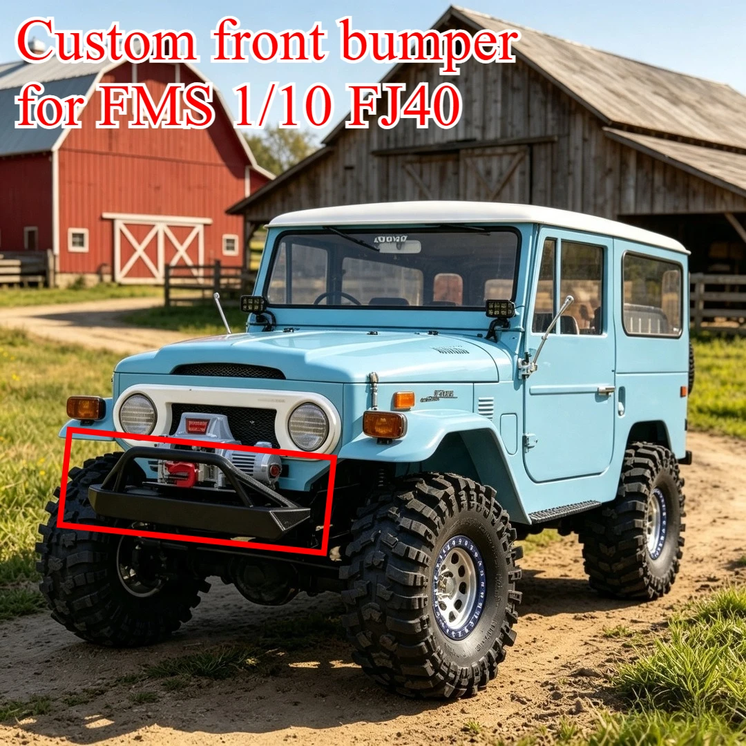 1/10 RC Rock Crawler Custom Simulated Front Bumper For FMS FJ40 Scale Styling Decorative Exterior Appearance Upgrade Accessories