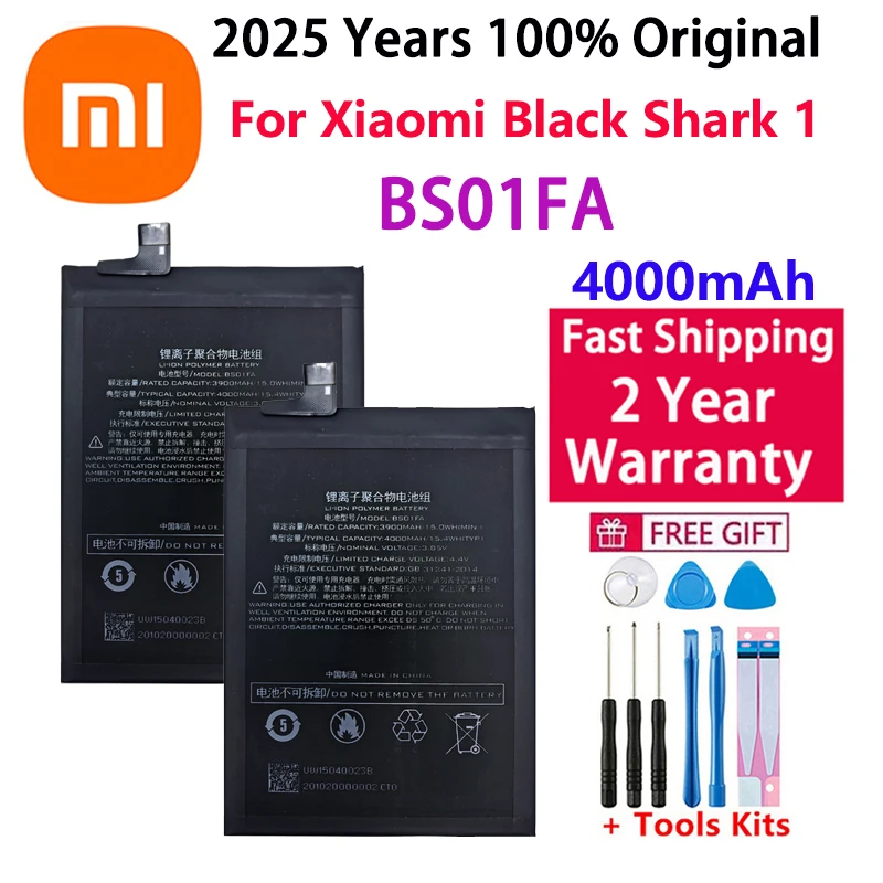 

2025 Years 100% Original BS01FA 4000mAh Battery For Xiaomi Black Shark 1/ Black Shark Dual SIM TD-LTE/ SKR-A0 AWM-A0 Batteries