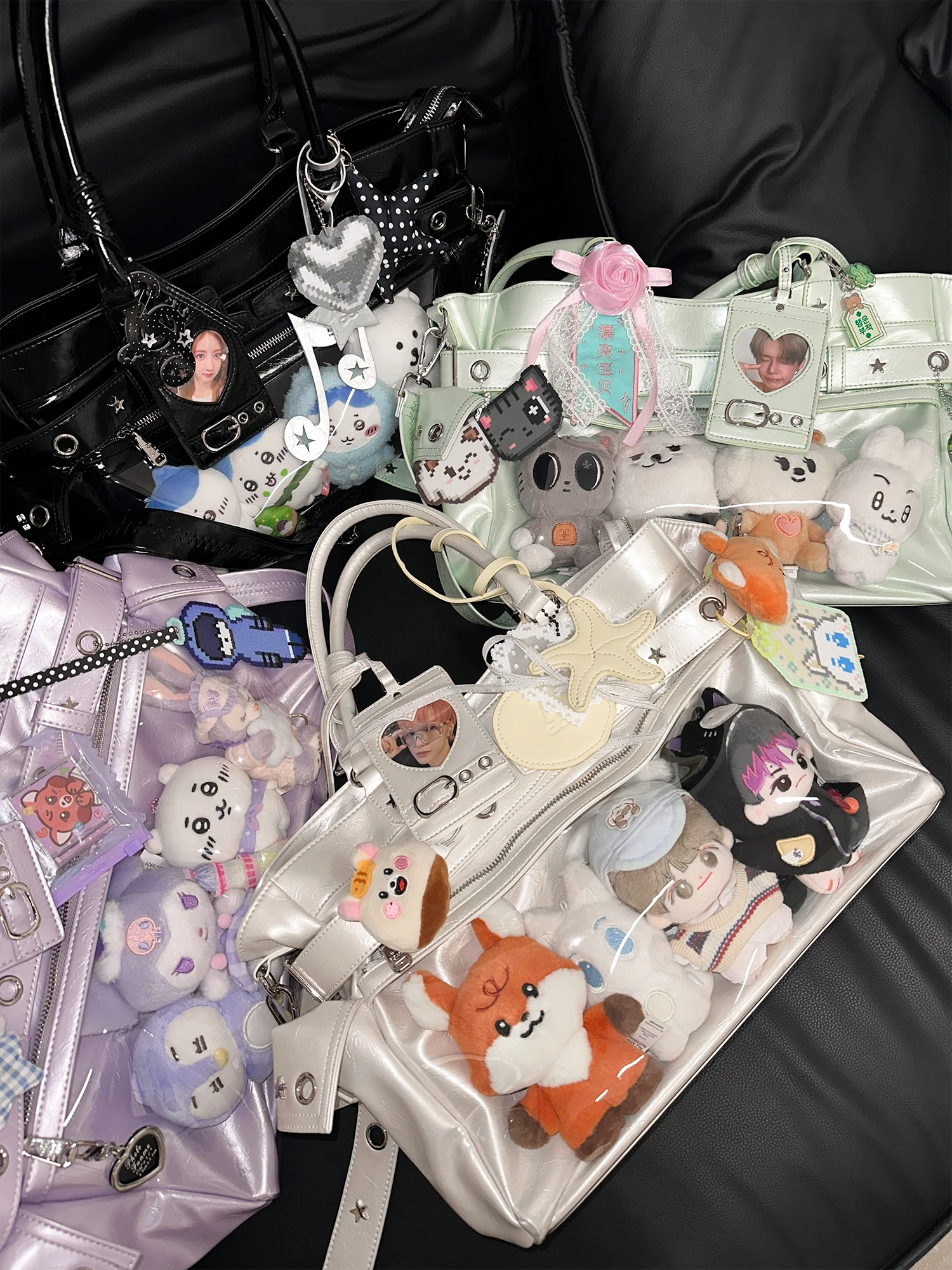 Large Capacity Motorcycle Bag Girl's Heart Ball Sweet Cool Style Commuter Fan Chase Daily Single Shoulder Slant Cross Bag