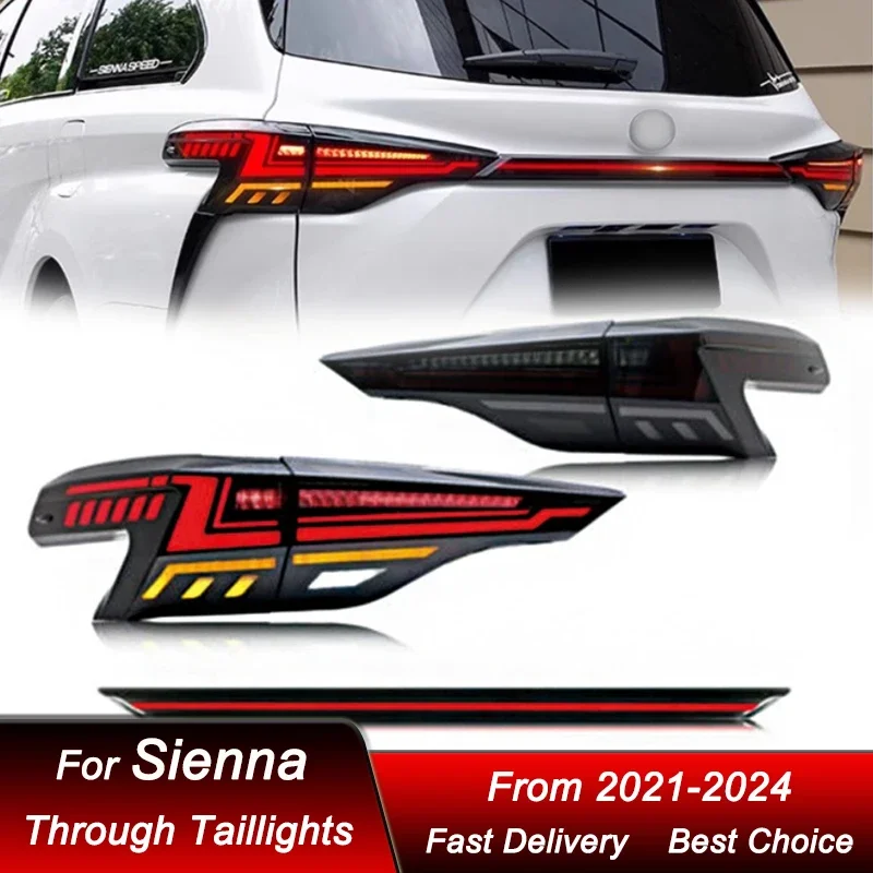 

Pop Car Through Tail Lights For Toyota Sienna 2021-2024 Lexus Style Full LED Tail Lamp Dynamic Turn Signal Light Tail Lamp Assem