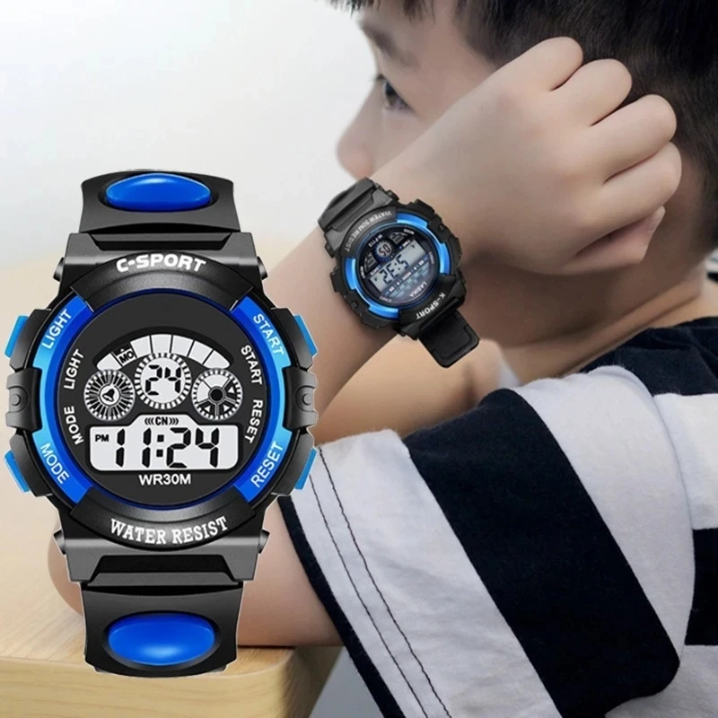 Children\'s  Luminous Electronic Watches LED Colorful Waterproof Digital Sports Watches for Boys Girls Creative Kids Clock Gift