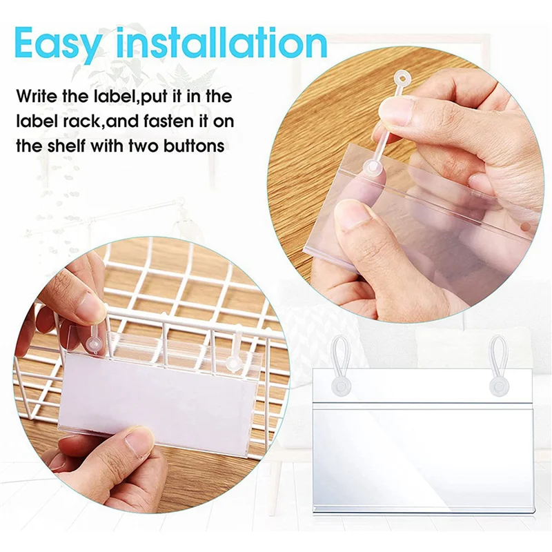 Пластиковые держатели этикеток, зажимы для вешалок для билетов с легкой кнопкой, застежка-замок для продуктов на рынке корзины (120)