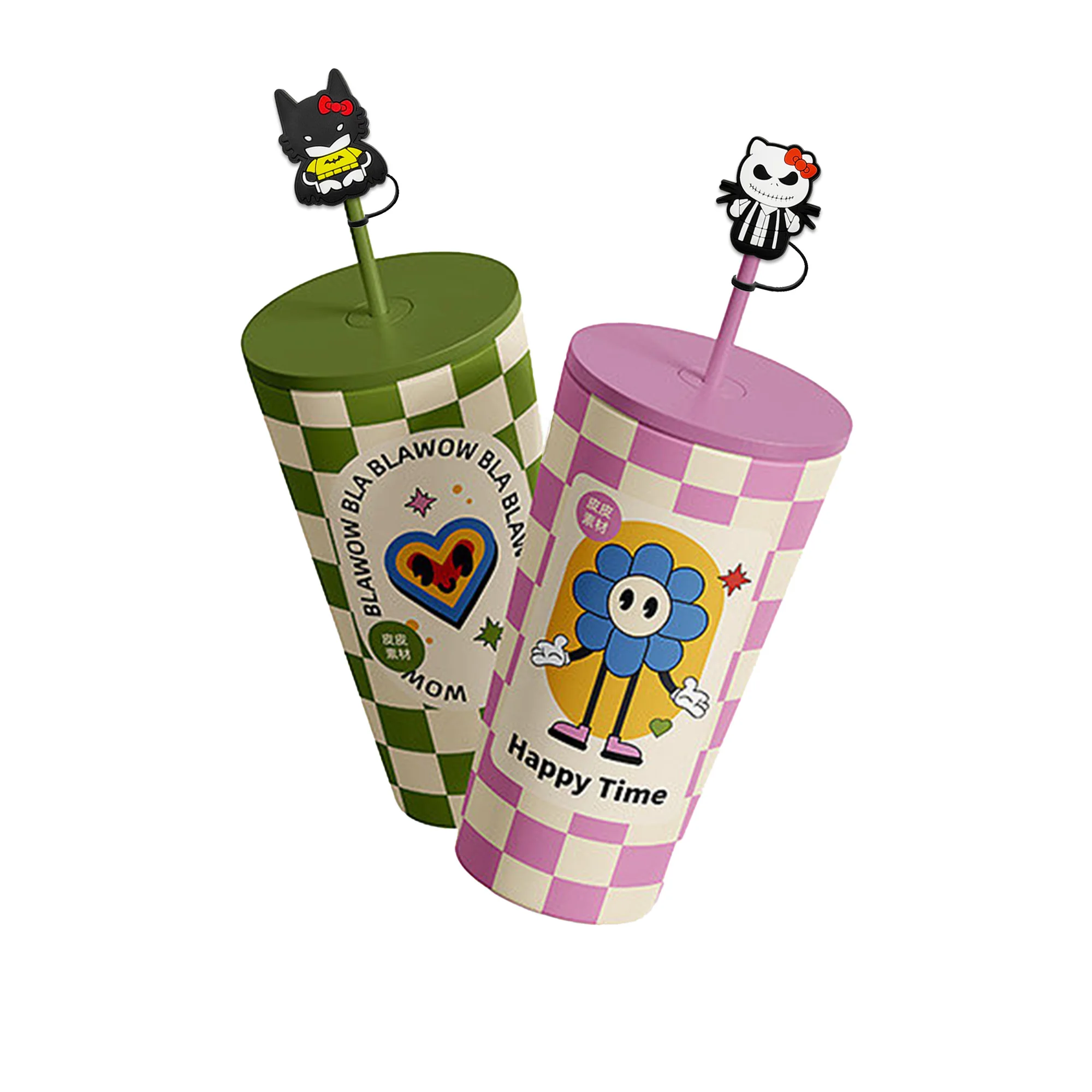 Halloween Sanrio Straw Cover Cap for Stanley Cup Reusable 10mm Silicone Straw Topper Compatible With Dust-Proof Straw Tips Lids