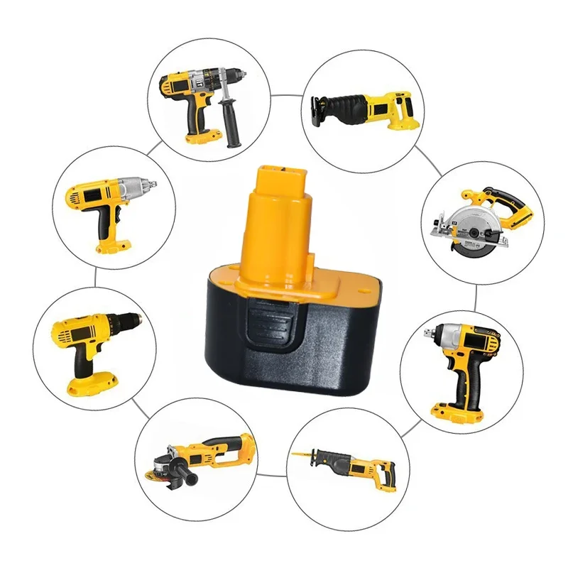 DeWalt Ni-MH 교체 배터리, DeWalt DW9072 DW9071 DE9074 DE9037 DE9071 DE9072 DE9075 DC981KA, 12V, 4800mAh