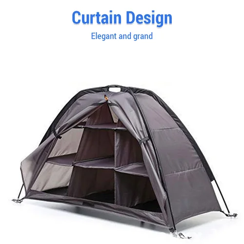 Imagen 2 del producto Tienda de almacenamiento al aire libre, impermeable, compacta y portátil, gabinete de almacenamiento para acampar con 9 estantes, tienda plegable multifuncional